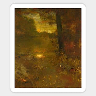 Landscape At Sundown; The Close Of Day (The Veteran’s Return) by George Inness Sticker